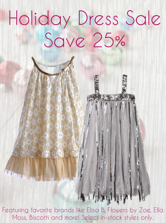 Select dresses and coats now 25% off.
