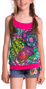 colorful desigual tank with bright floral pattern